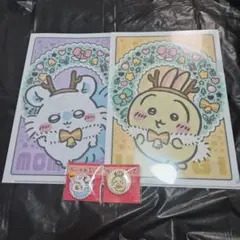セブンイレブン限定　ちいかわクリアファイル&缶ミラー うさぎ モモンガ