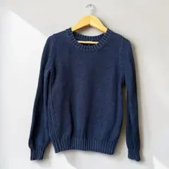 コットン100% A.P.C. クルーネックニット ネイビー アーペーセーのサムネイル