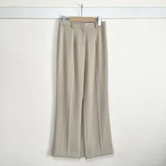 里麻 りま ワイドストレートパンツ 9号 仕事 通勤 ベージュ 日本製