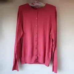 新品タグなし サーモンピンクカーデ クルーネック 羽織