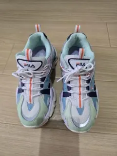 FILA infinito ベージュ パープル 26.5cm 厚底スニーカー - メルカリ