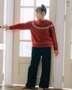 UNIQLO KIDS スフレヤーンセーター　RED 150