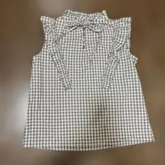 ノースリーブ ギンガムチェック レディーストップス