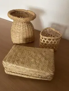 岩手　竹かご　3点セット