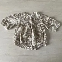 韓国子供服　花柄ロンパース 長袖　フリル付き　74-80㎝　9-12M 女の子