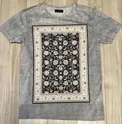 ZARA MAN 花柄プリント Tシャツ Sサイズ グレー