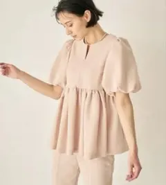 NO.6-114 アナイ半袖パフスリーブブラウス　バルーン　ピンク38