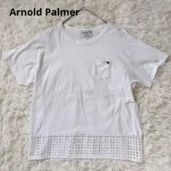 レディース 半袖シャツ カットソー ホワイト ワンポイント 綿100% M