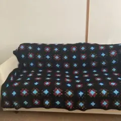 マルチカバー　ベッドカバー　手編み 140×200㎝