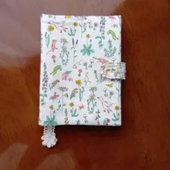 リバティ☆お薬手帳ケース☆花と鳥のプリント 手帳カバー