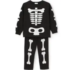 ビールーム【ハロウィン】暗闇で光る！ほねほねセットアップ110センチ