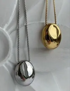 卵型ペンダント ステンレス錆びないネックレス ゴールド　新品✨