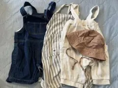 ベビー服まとめ売り オーバーオール 3点+帽子1点セット