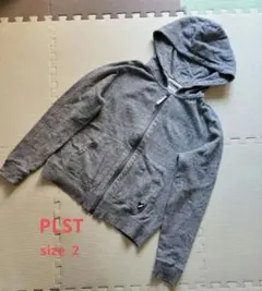 PLST ジップアップパーカー 杢グレー レディースのサムネイル