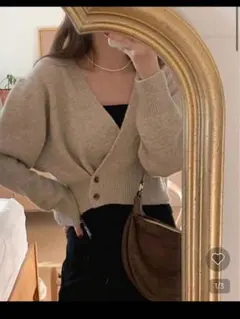 【美品】NUGU クロップ秋ニットカーディガン