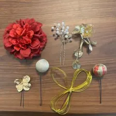 和風ヘアアクセサリーセット 赤