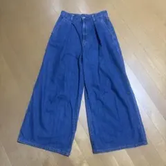 GU 와이드 데님 팬츠 인디고 블루
