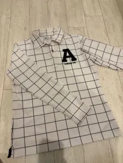 adidas チェック柄 長袖ポロシャツ