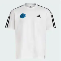 adidas Ado スリーストライプス 半袖 Lサイズ 白 ホワイト 新品