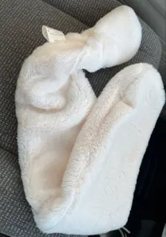 ホワイト ネックウォーマー 15cm x 8cm