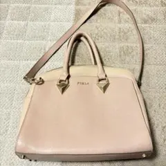 フルラ　FURLA ピンクベージュ　ハンドバッグ　ショルダーバッグ