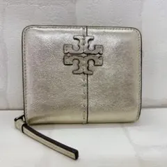 TORY BURCH トリーバーチ ゴールド 二つ折り 折財布 ラウンドジップ