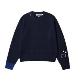 限定★プレミアムラムクルーネックセーター L ユニセックス ネイビー