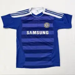 ユニーク古着】チェルシー風 サッカーゲームシャツ 黒×青 加速度a 背