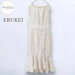 美品【エルケイ】総レースマーメイドワンピースドレス ノースリーブ パーティー