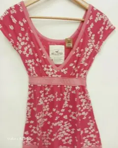 ヴィンテージ新品Hollister 花柄 半袖 カットソー ピンク Mのサムネイル
