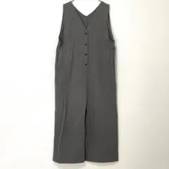 エミプラス サロペット オーバーオール オールインワン 楽ちん グレー 【L】