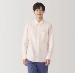 MUJI 無印良品 紳士 洗いざらしブロード長袖シャツ紳士Ｌ ライトピンク