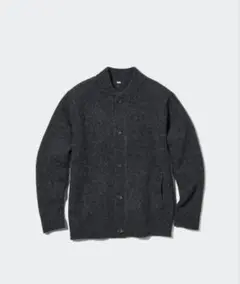 UNIQLO スフレヤーンカーディガン (ダークグレー)