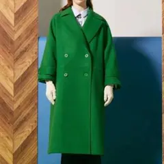 美品 アミ アレクサンドル マテュッシグリーン チェスターコート