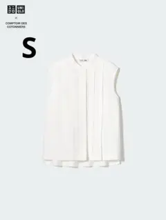 UNIQLO ユニクロ　美品リネンブレンドブラウス/ノースリーブ オフホワイト