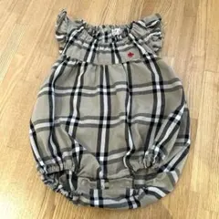 polo チェック柄　ロンパースセット