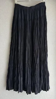 ユニクロ イネス プリーツロングスカート 黒 M