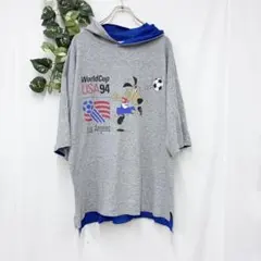 美品✨ Logo7 ワールドカップ USA製 94 プリント Tシャツ 大きめ