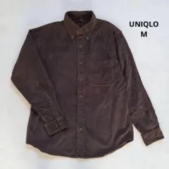 ユニクロ UNIQLO コーデュロイ シャツ M ブラウン　綿100% メンズ