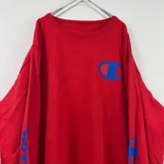 Champion チャンピオン ロゴロンT 長袖Tシャツ 赤 レッドのサムネイル