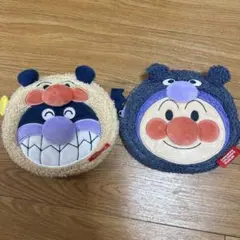 アンパンマンミュージアム限定　きぐるみフェイスポーチ　アンパンマン　ばいきんまん