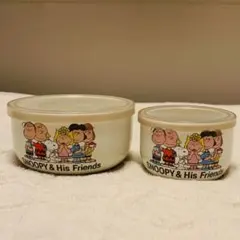 【美品/レア】スヌーピー 陶器 容器2点セット