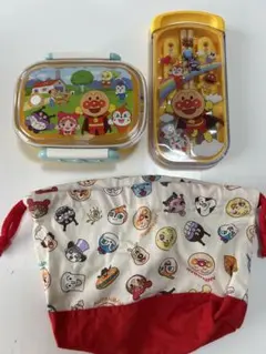 アンパンマン弁当箱セット アンパンマン弁当箱、カトラリーセット、弁当袋のサムネイル