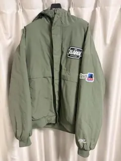 Xlarge ナイロンフード付きダウン　グリーン