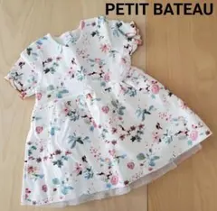プチバトー Petit Bateau 半袖ワンピース 白 12m/74cm 美品