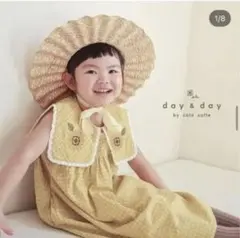 coto cotte ひまわり刺繍ワンピース　80cm 黄色　イエロー