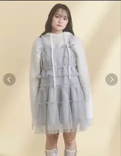 未使用保管✨チュールドロストミニキャミワンピース merry jenny ブルー