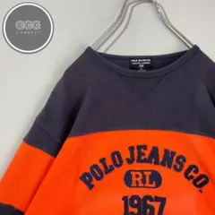 人気品　 ラルフローレン　ポロジーンズ　厚手Tシャツ　ボーダー　古着