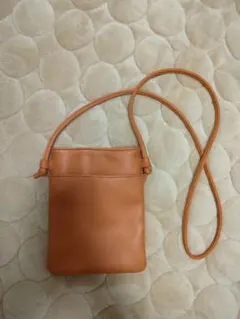 オレンジ レザー ショルダーバッグ