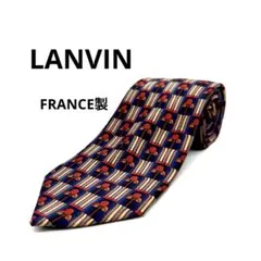 極美品 花柄 ランバン LANVIN ネクタイ フランス製 シルク63414